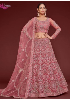 Pink  Soft Net Lehenga